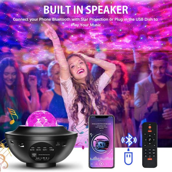 Galaxy Star Projector Lamp Led Universe | Galaxy Star Light Projector (double Speaker)